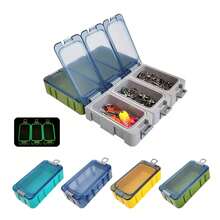 3pcs Cajas de Accesorios de Pesca Mini Luminiscentes Anzuelos de Pescado Cebo Artificial Caja de Almacenamiento de Plástico Empalmable Caja de Aparejos de Pesca en el Mar - azul transparente - Ver 1
