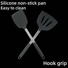 Xẻng silicon, dụng cụ nấu ăn chống dính, chịu nhiệt và dễ vệ sinh, thích hợp cho món bít tết, món xào và nhiều món khác - Nhiều màu - Xem 1