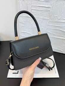 Tas Tangan Warna Kontras, Serbaguna untuk Bepergian - Hitam - View 10