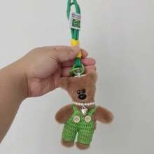LLavero de peluche de juguete de oso pequeño encantador de 15cm, colgante para mochila, cadena anticaída de dibujos animados, llavero de coche bonito, accesorios para bolso de mujer y niña - 6 - Ver 17