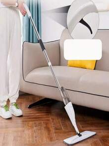 360 ° Rotating Ultra-Fine Fiber Spray Mop With 4 Reusable Pads And Scrapers - Long Handle For Easy Cleaning Of Hardwood, Veneer Flooring, Tiles, And Wood - Dry And Wet Dual-Use, Gray Replacement Fabric Included, Stainless Steel Structure, Suitable For Hardwood Flooring Mop, Home Cleaning Tool, Ergonomic Design, Durable Cleaning Tool, Dry And Wet Dual-Use Mop, Busy Home, Floor Cleaning, Compact Design, Sturdy Structure, Busy Professionals - Multicolor - View 3