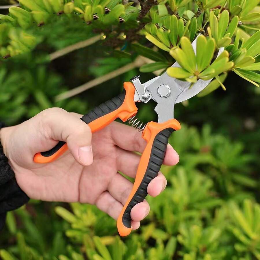 Stainless Steel Pruning Shears - Ergonomic Stainless Steel Pruning Shears, Durable Non-Slip Garden Shears For Gardening And Lawn Care Tree Branches - Multicolor - View 1