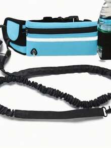 1pc Hands-Free Dog Leash With Zipper Waist Pouch, Dual-Layer Padded Handle And Durable Elastic Rope, Suitable For Walking, Jogging And Running Pet Training Lead - Multicolor - View 9