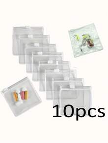 药品收纳袋，5/10/20个装可重复使用药品收纳袋，拉链药品袋套装，诱饵袋珠宝收纳袋自封式药品收纳装置及旅行配件 - 透明 - 查看 7