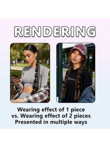 1/2 Packs 18" Lantern Bubble Braid Ponytail - Heat Resistant Synthetic Hair Extensions With Elastic Bands For Women, Christmas Party & Festival Hairstyle (Easy No-Braid Style) - Multicolor - View 4