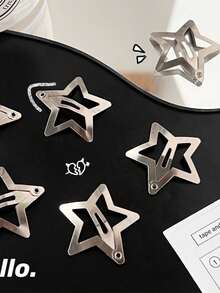 20个星形发夹，2000年代Y2K风格按扣式星形发卡，银色金属发饰，适合女孩和女士，街头风爪夹发卡，学校用品，婚纱，节日装饰，婚礼和角色扮演。 - 彩色 - 查看 6