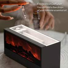 USB Powered Fireplace Humidifier With Aroma Diffuser - Color Changing Lights, Adjustable Timer, Auto Shut Off When Water Runs Out, Remote Control - Mini Version - View 6