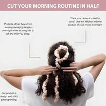 مجموعة أدوات تجعيد الشعر السحرية بشكل قرص الحلوى الهلامية بدون حرارة، لتجعيد الشعر أثناء النوم