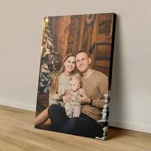 Anpassbarer Holzrahmen Leinwandkunst - Personalisierte Familienporträts und Aktionsfotos, Muster, geeignet für Wohnzimmer, Schlafzimmer oder Büro Dekoration, gemütliche Raumakzente, hochwertige gerahmte Leinwanddrucke - Verschiedenfarbig - Übersicht 3