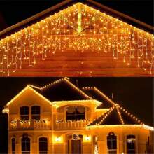 1pc 96 LED Lights/3.5m/11.48ft Icicle Lights - USB Powered, 8 Lighting Modes, Suitable For Indoor And Outdoor Use, Walls, Gardens, Parties And Outdoor Lighting, Creating Festive Atmosphere. Plastic Light Body, Outdoor Christmas Decoration - Multicolor - View 14