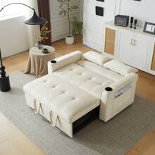 Foldable Sofa Bed, Multifunctional Sofa With Sleeping Function, Sofa Bed With Cup Holder And Cushions, Suitable For Living Room, Bedroom, Home Theater Apartment