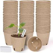 60 Packs .15 Inch Peat Pots, Pots For Seedlings With Drainage Holes, Garden Germination  Pots With 50 Count  Labels - 60 - 查看 2