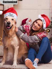 10顶/5顶/1顶 个性化优雅圣诞帽，男女通用经典红色圣诞老人帽，成人圣诞新年派对礼物，圣诞帽，个性化圣诞礼物，圣诞礼物，圣诞装饰品 - 彩色 - 查看 4