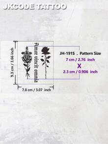 JKCODE TATTOO Finger Size Waterproof Mehndi Design Semi-Permanent Tattoos, Hands, Temporary Tattoos, Valentine's Tattoo, Rose Of The Cross, Waterproof, Realistic Fake Tattoos, Botanical, Face Tattoos, Magic Tattoos, Lasts 1-2 Weeks, Tattoos For Women - Blue - View 6