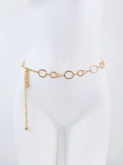 Vintage Metal Waist Chain, Versatile Bohemian Style Decorative Waist Belt For Women