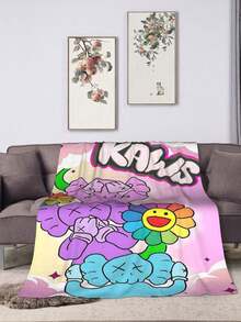 Kawss Kawaii Kaw Blanket Anime Snuggle Blanket - Ultra Soft Flannel Throw, The Perfect Gift For Fans For Christmas & Birthday, For Home Use, Camping And Travel Adventures - 黑色 - 查看 1