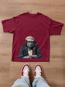 Basic T-Shirt With Milton Nascimento Print, New Model. - Burdeos - Ver 1