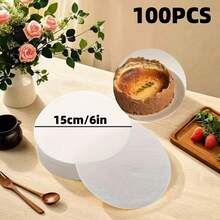 50pcs Round Baking Parchment Paper (6''/8''), Non-Stick Baking Mats, Ideal For Cheesecake, Chiffon Cake, Cookies, Bread, Air Fryer, Dutch Oven, Cake Divider And Frozen Pie - Multicolor - View 7
