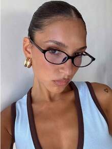 1pc Oval Classic Personalized Elegant Exquisite Ins Style Women Clear Eyeglasses For Daily Life Office Reading Watch TV Play Games Phone Business Casual Woman Fashion Accessories Suitable For All Face Shapes