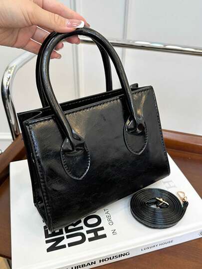 Fashionable Tote Shoulder Bag For Women, Contrast Color, Versatile For Commuting