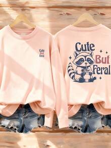 1 Peça Camiseta de Manga Longa com Gola Careca e Estampa de Rosto para Meninas Pré-Adolescentes, Roupa de Estudante Infantil de Outono - Esta Camiseta Chamativa com um Design de Rosto Fofo Certamente Fará as Crianças Sorrirem - Rosa chiclete - Visão 6