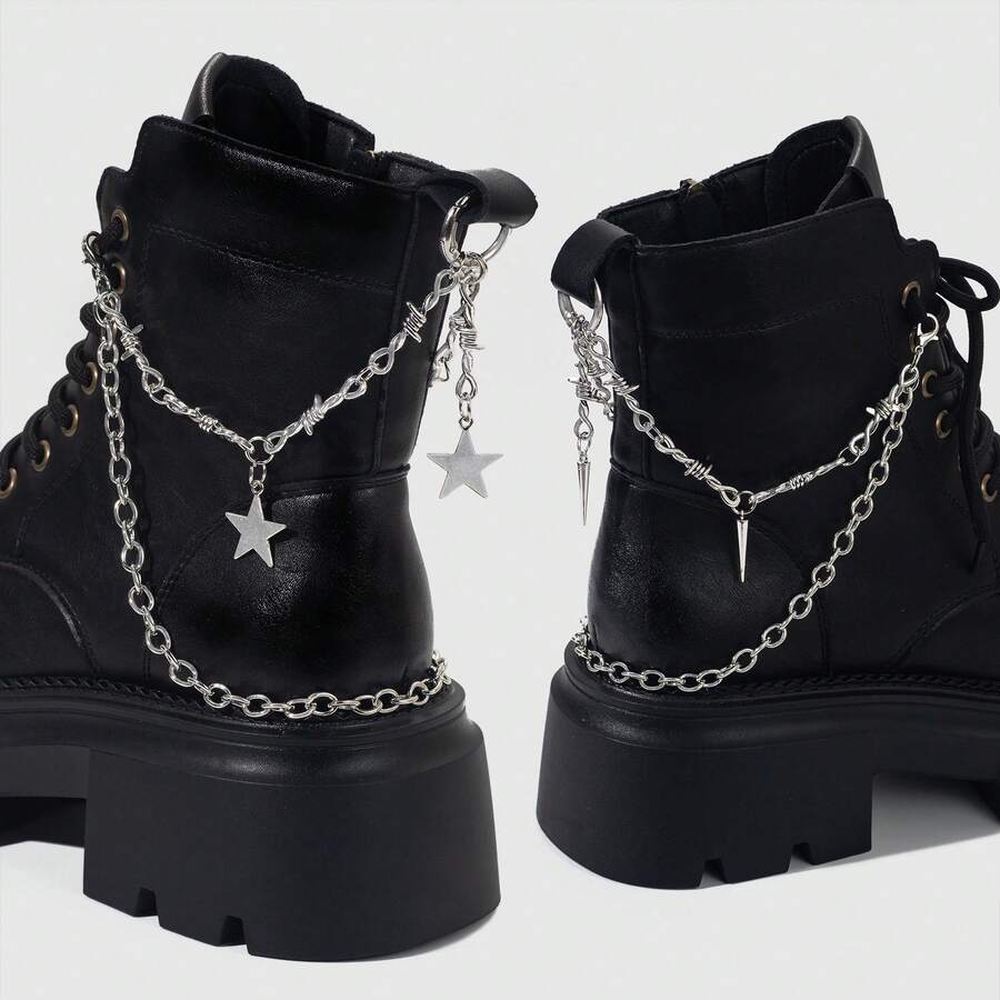 1pc Gothic Style Personalized Shoe Buckle Decor, Detachable DIY Versatile Accessory Suitable For Women Boots And Shoes - Multicolor - View 1