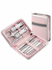 11pcs Zipper Storage Bag Multi-Function Nail Care Set, Includes Nail Repair Kit, Foot Care Kit, Storage Bag, Organizer Box, Container