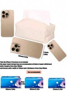 Fashionably Simple Leather Tissue Box - Suitable For Both Household And Commercial Use, With An Elegant Design, It Is Ideal As A Decoration For Living Rooms, Hotels And Restaurants. A Durable And Practical Tissue Paper Storage Bag That Can Enhance The Decoration Effect Of Your Space. - Multicolor - View 6