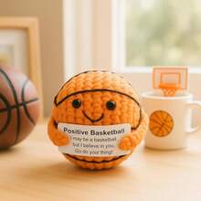 1pc Basketball Woven Plush Doll Ornaments With Encouraging Words Can Be Given As Small Gifts To Friends And Family. Lovely Plush Doll Gift Design And Encouraging Words Are Very Warm And Sweet!