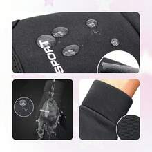 1 双男女通用冬季加厚手套，灰色/黑色抓绒手套，简约时尚设计，户外运动触屏手套，适用于骑行、跑步、钓鱼、滑雪，防风、防水、保暖，防滑硅胶掌面，弹性腕口，反光条增强夜间安全性，柔软舒适的材质，实用、防护、方便。 - 全指 - 查看 3