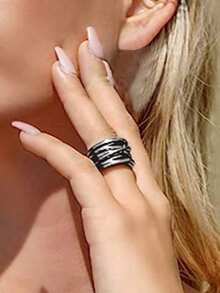 1 PC Pretty Ring For Women For Wedding Engagement Party Jewelry Valentine's Day Gift - Black - View 3