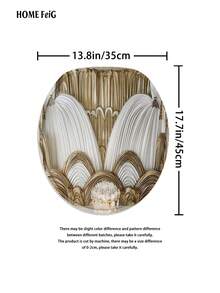 4pcs Gold White Luxury Shower Bathroom Set, Opulent Chandelier & Drape Waterproof And Wear-Resistant Bathroom Decor And Accessories,With 12 Hooks - Includes Toilet Seat Cover, Bath Mats, And Rugs Polyester Fabric - Washable - Perfect For Holiday Decor,Gift,Home/Bedroom/House/Western Decoration - 金色 - 查看 10