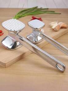 1 Stainless Steel Meat Tenderizer Mallet - Double-Sided, Heavy-Duty Tool, Used For Grilling Beef, Chicken And Pork - Suitable For Outdoor Barbecues And Cooking, Camping Cookware | Stainless Steel Mallet | Durable Kitchen Tool, Meat Tenderizer Mallet, [4 Seasons Available]