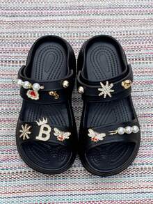 High-Heeled Flip-Flops Made Of 100% EVA With A Randomly Selected Pendant - Soft And Comfortable - 黑色 - 查看 4