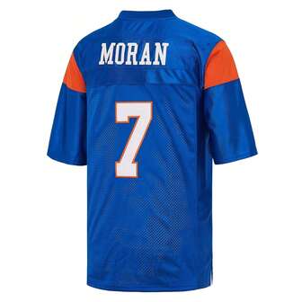 ST John's Shamrocks Alex Moran #7 Blue Mountain State Football Jersey Elastic Fabric -Delicate Embroidery Retro Sports Style,Fashionable Casual,Suitable For Rugby And Leisure Themed Activities Rugby Jersey Movie Enthusiast Gift Shirt