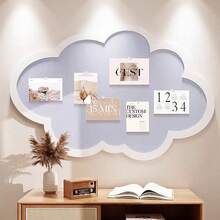 1pc 19.7x29.5 Inch Cloud Wall Decor Board, No Drilling Required, Multipurpose Decorative Board For Classroom Memo, Bedroom Wall Sticker, Photo Wall Bulletin Board, Suitable For Valentine's Day, Home, Study, Office, Classroom, Christmas & New Year Decoration, Photo Display, New Year Gift, Creative Gift For Friends, Colleagues, Elders