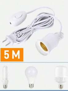 Zócalo de luz colgante 5M con cable de alimentación Con enchufe interruptor Zócalo de lámpara E27 Cable de luz - Tipo de Enchufe A USA (110-127V) - Ver 2