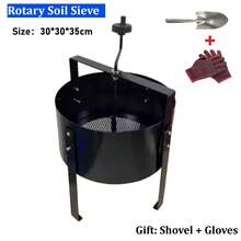 Rotary Soil Sieve Manual Compost Soil Riddle Gardeners Heavy Duty Sifter - Black - View 7