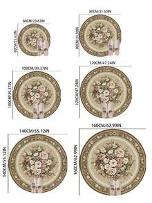 1 tấm thảm trang trí hình tròn màu lạc đà thanh lịch màu hồng, thảm phòng khách, thảm trải sàn, trang trí phòng khách, thảm cỡ lớn, thảm tròn, trang trí nhà cửa, trang trí phòng, thảm có thể giặt được - Nhiều màu - Xem 6