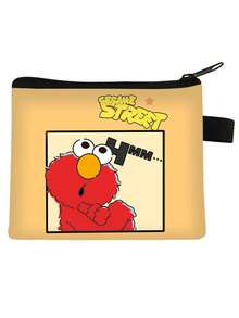 Sesame Street Cartoon Coin Purse, Portable Card Holder, Fashion Small Storage Bag, Can Hold Lipstick, Makeup Brushes, Skincare, Phone, Coins, Small Items, Suitable For Home, Gifts, Vacation And Holidays (Halloween, Christmas) And Multi-Purpose Use