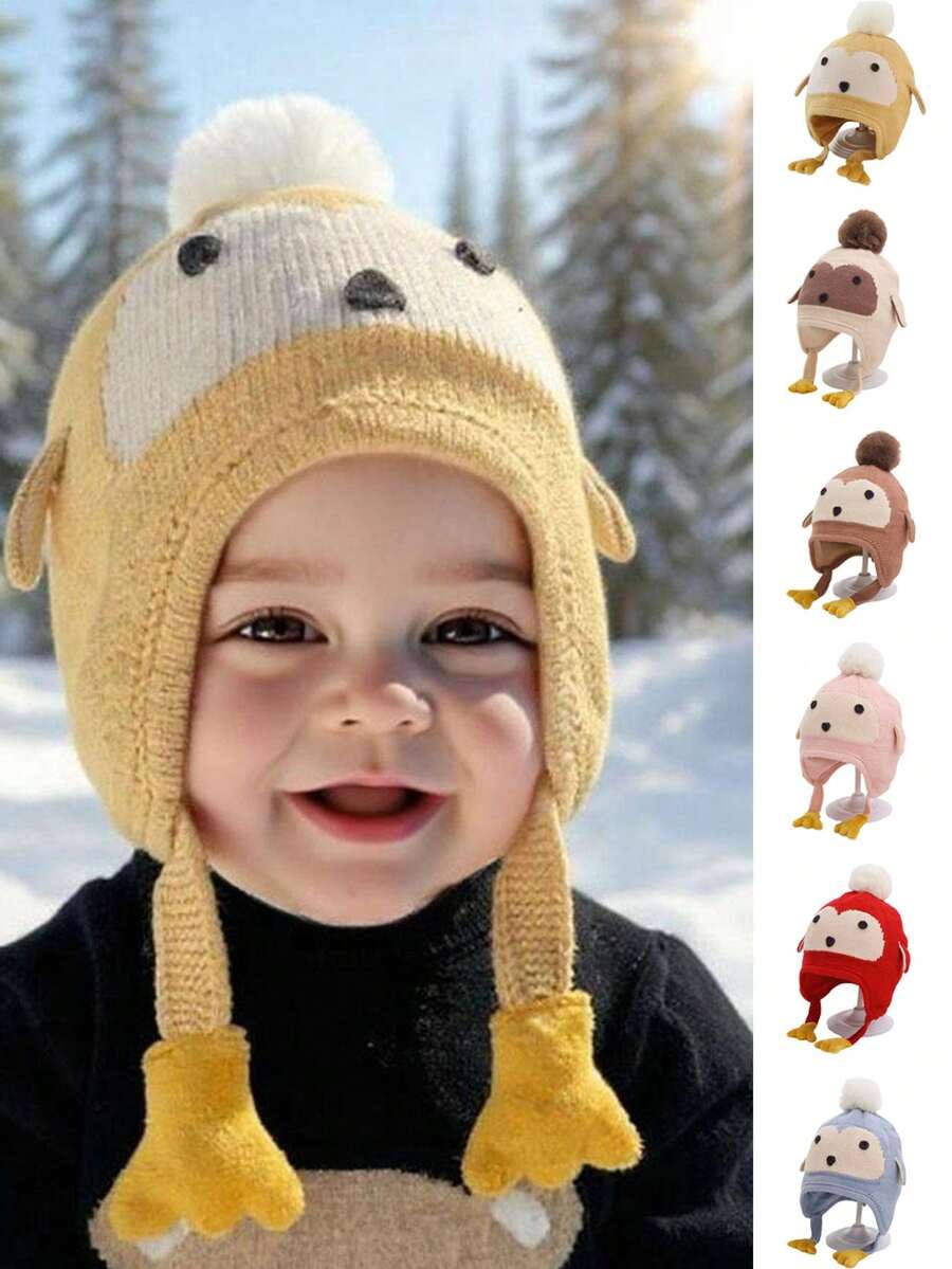 1 chiếc mũ len bảo vệ tai hình chim cánh cụt dễ thương, mũ len bịt tai ấm áp và đáng yêu cho trẻ sơ sinh và trẻ em, thích hợp cho mùa thu/đông, unisex, trang phục ngoài trời, phụ kiện cho bé, trẻ em Giáng sinh, mũ trẻ sơ sinh, mũ bé gái, sản phẩm cho trẻ em, mũ trẻ mới biết đi kiểu mới, mũ mùa đông, mũ trẻ em, mũ bé gái, mũ bé trai - Mũ len - Bảo vệ tai Penguin - Xem 1