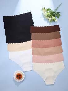 12pcs/Set Seamless Hipster Panties For Women, Minimalist Solid Color, Soft & Comfortable, Suitable For Daily Wear And Dates - Multicolor - View 2
