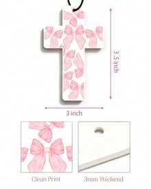 5pcs Inspirational Car Air Freshener Cute Pink Bow Coquette Bible Verses Automotive Accessories Car Interior Hanging Scents Mirror Decor For Women Teen Girls - 靈感 - 查看 3