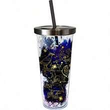 Spoontiques - Vaso de  taza de purpurina con pajita 20 onzas acrílico multicolor - ConstelacionesHP - Ver 4