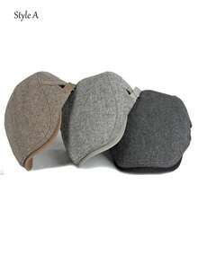 Winter Classic Beret Warm Newsboy Cap Plaid Forward Hat - Multicolor - View 6