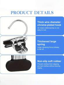 10pcs Portable Stainless Steel Clothes Clips With Hooks - Multipurpose Hanging Clips, Stainless Steel Versatile Hooks - Portable Hangers For Laundry, Pants, Hats And Skirts - Multicolor - View 8