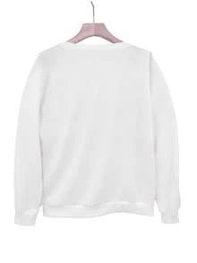 Nightmare Before Christmas Women's Sweatshirt - Tim Inspired Gothic Font &  Graphic, Cozy Long Sleeve Round Neck Pullover For Casual Wear, Themed Parties & Everyday Outfits (Machine Washable) - Officially Licensed, Fall/Winter Fashion With Cute Nightmare Before Christmas Characters, Soft Material For Comfort, Perfect For Shopping, Exercising & Lounging At Home, Funny Christmas Sweaters For Women, Christmas Clothes - White - View 2