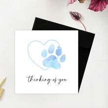 1PC Dog Condolence Card, We Miss You, Pet Death Card, Mourning Dog Paw Print Greeting Card - Multicolor - View 8