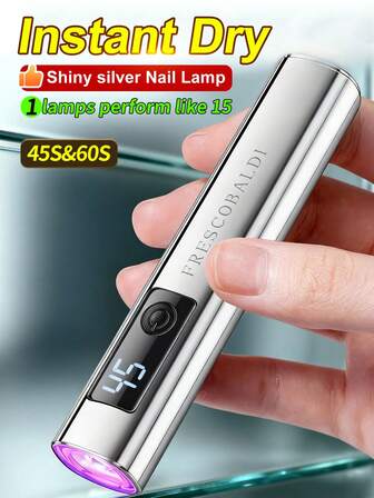 1 pieza Lámpara UV de mano con pantalla, adecuada para manicura de gel, mini lámpara de uñas, secador de uñas portátil LED, máquina de curado de uñas USB, herramienta rápida de cuidado de uñas y pies