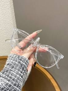 1pc Women Geometric Plastic Frame Boho Modern Simple Style Classy Aesthetic Clear Glasses For Back To School Daily Life Office Reading Decoration Suitable For All Face Shapes